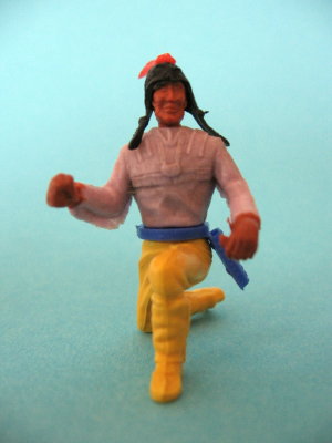 Seitenansicht eines Timpo-Toys Indianers ohne Paddel