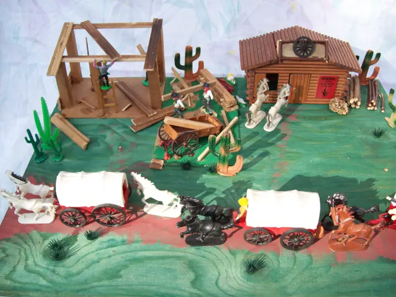 Ein Wild-West Diorama mit Aufstellfiguren